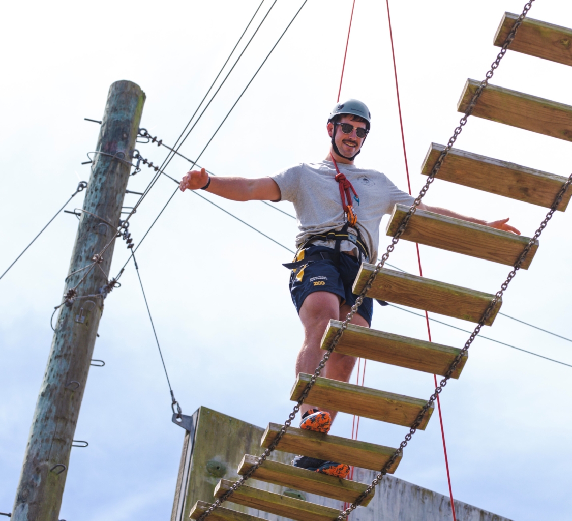 Kellogg team building rope bridge